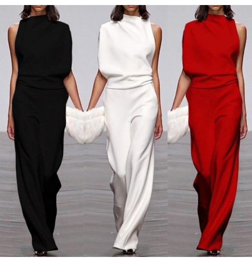 New Fashion Women's Dresses Casual Jumpsuit Solid Color Suit Clothes For Women