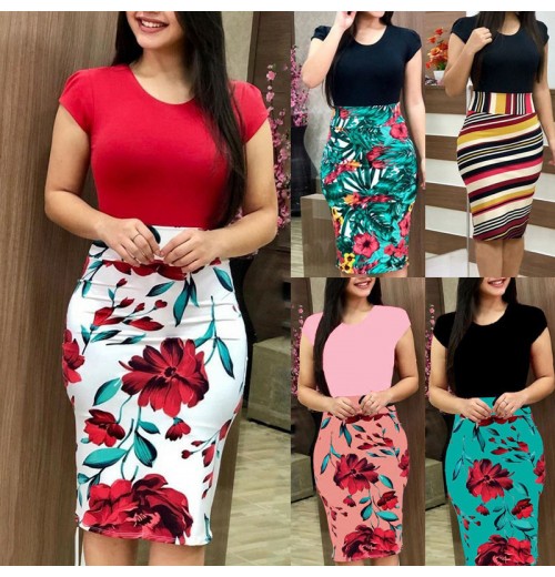 YY1006 Wholesale summer women's clothing african casual dresses plus size women's dresses ethnic clothing career midi dresses