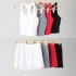 ST0901&0902 Women round-neck Sleeveless Removable Pads Top High Waisted Golf Mini Skirt with Pockets Workout Skirt sets